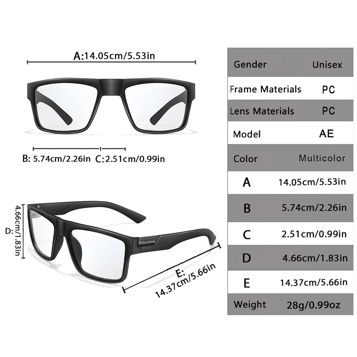 Photochromic Sunglasses with Protective Case