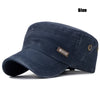Classic Military Cadet Flat Cap – Unisex Adjustable Snapback