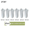 Six pairs of light grey men's combed cotton socks displayed side by side.