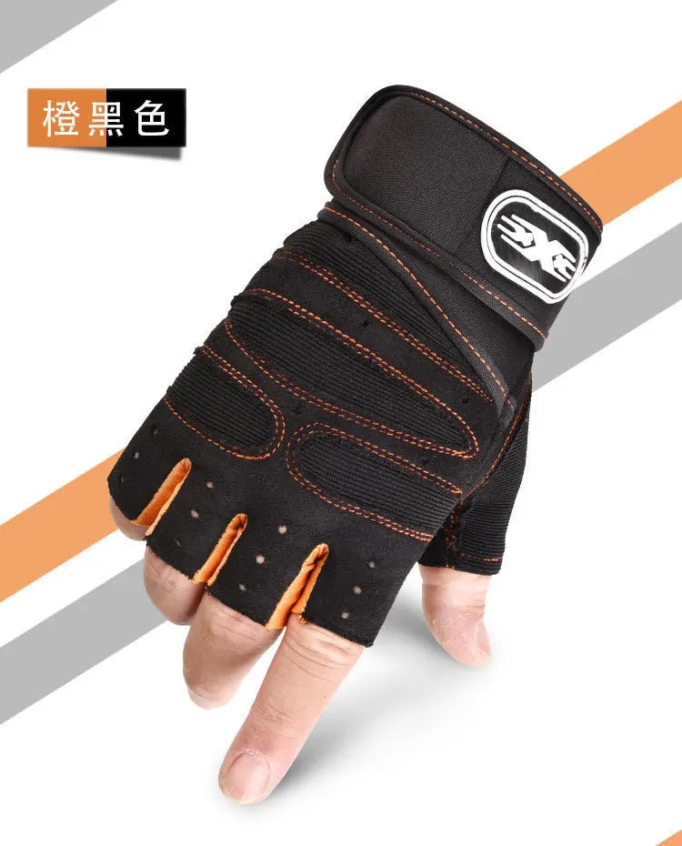 Black performance weightlifting grip gloves shown on a hand.