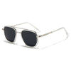 Classic pilot polarized sunglasses with black lenses and silver metal frames