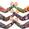 A collection of unisex sun shading tattoo arm sleeves displayed on human arms.