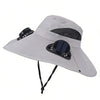 Solar-Powered Cooling Fan Hat with UV Protection