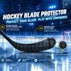 Manchon protecteur de lame de hockey noir sur glace, soulignant la protection et la confiance du joueur.