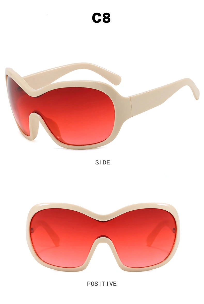 Oversized Pilot Sunglasses with Gradient Lenses
