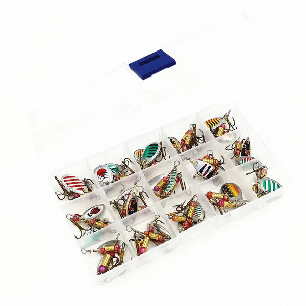 Metal Spinner Fishing Lure Kit (30 Pieces)