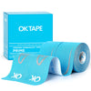 A box and roll of blue OKTAPE kinesiology tape for muscle and joint support.