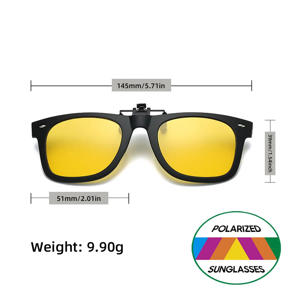 Flip-Up Clip-On Polarized Sunglasses with UV400 Protection