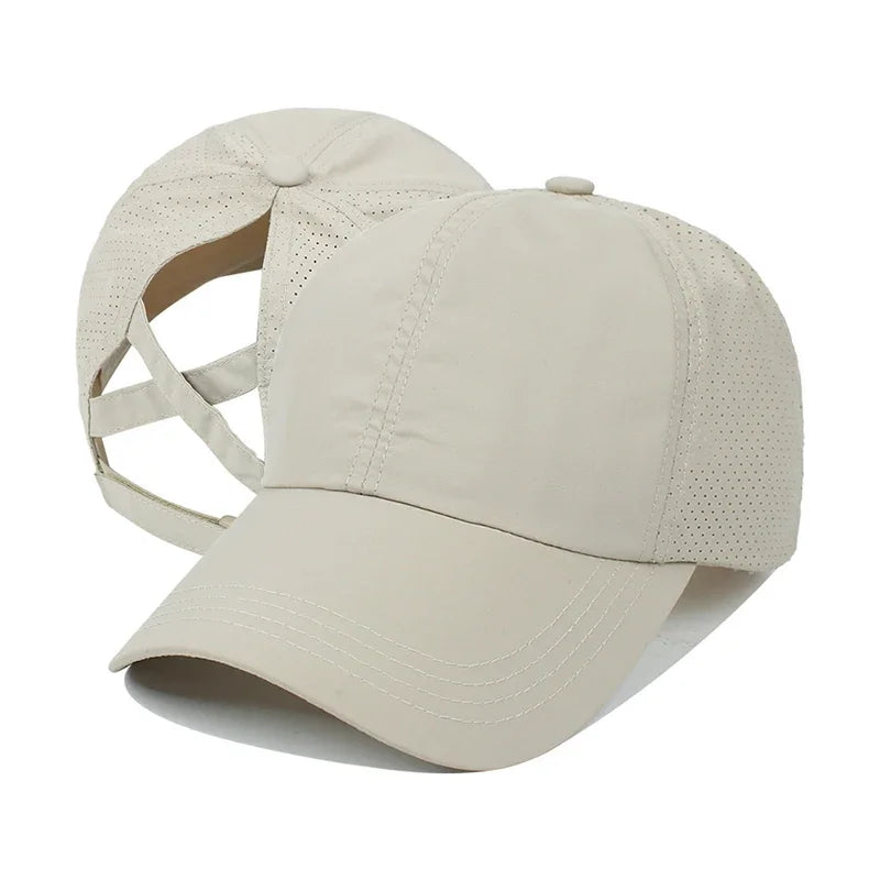 Quick-Dry Mesh Ponytail Baseball Cap