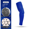 Blue silicone elbow support sleeve with a honeycomb anti-collision design