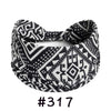 Black and white geometric patterned boho knotted cotton headbands