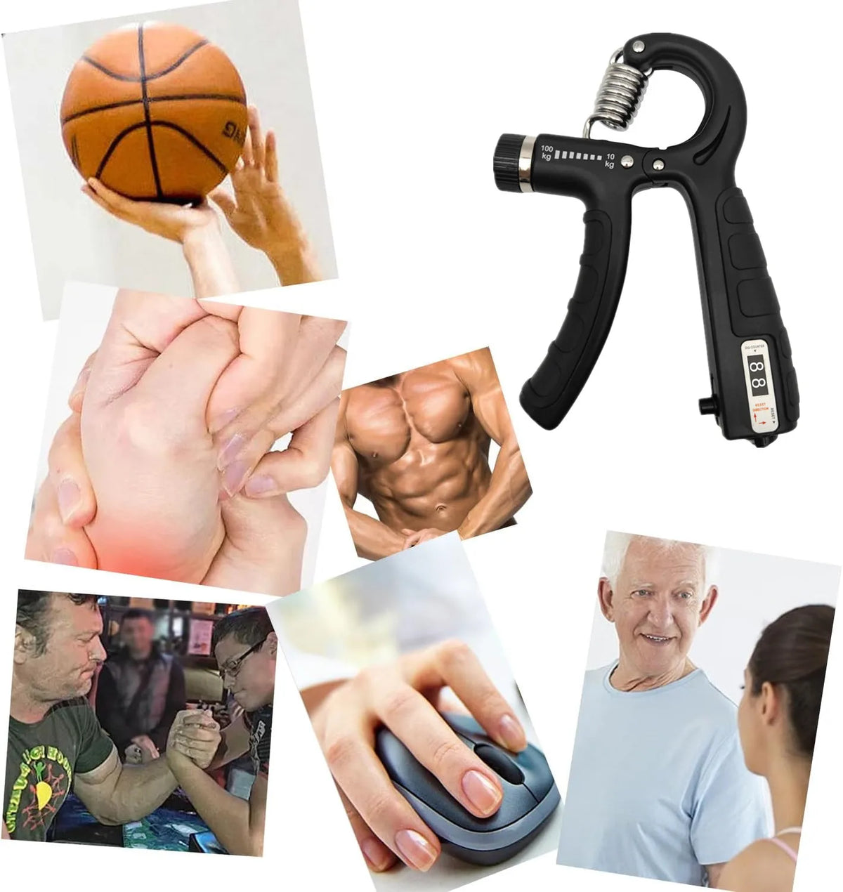 Adjustable Hand Grip Strengthener with Counter