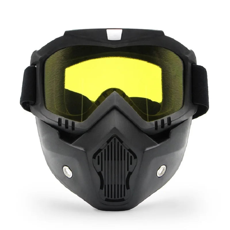 Protective Motorcycle Face Mask with Full-Face Goggles