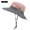 Women's Dual-Tone Sun Hat with Ponytail Hole