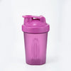 A purple leakproof protein shaker bottle with a hinged lid is shown against a white background.