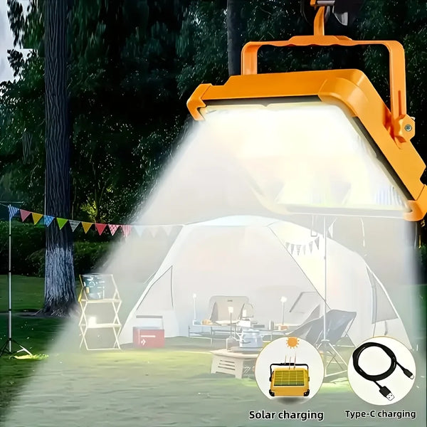 Solar Powered LED Work Light with Hanging Hook for Outdoor Use