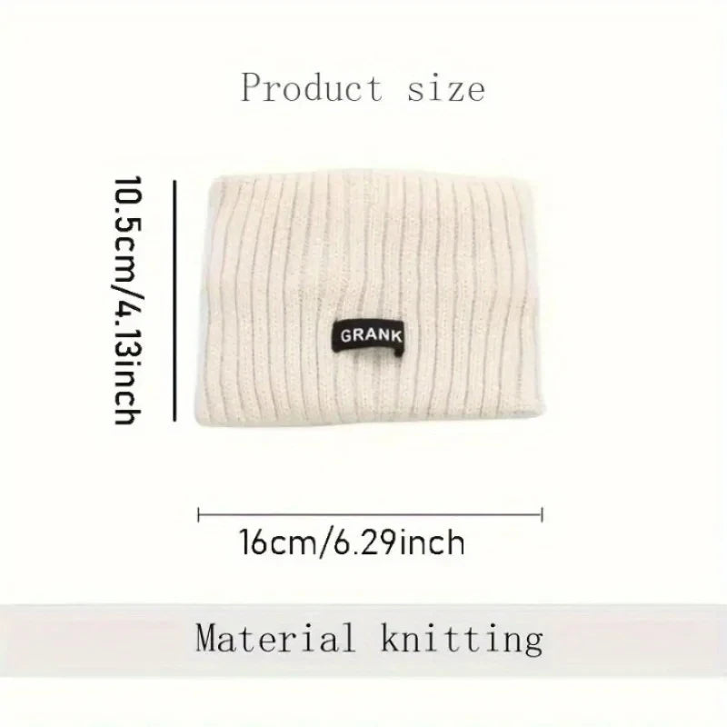 A beige knitted winter headwrap with the brand name GRANK visible on the front.