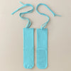 Light blue silicone anti-slip yoga socks with elastic drawstrings
