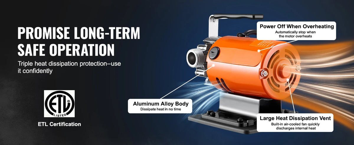 Portable Electric Utility Pump for Gardens, Pools, and Rain Barrels