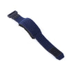 Dark blue damper tape with a black grip and fuzzy lining for string noise reduction