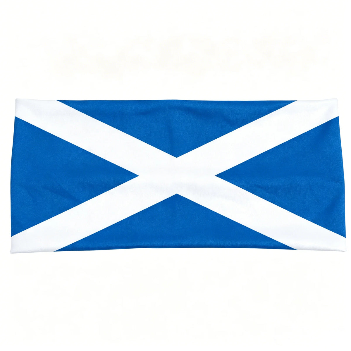 Un drapeau bleu avec un motif de croix blanche.
