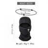 Schwarze atmungsaktive Vollgesichts-Balaclava für Skibrille mit verstellbaren Größen und Kreuzdetails