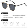 Vintage Half-Frame Sunglasses with UV400 Protection