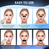 Instructions for using medical grade anti-snoring nasal strips on the nose and mouth.