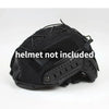 Black tactical helmet cover for airsoft and paintball, shown from above.