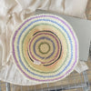 Handwoven Rainbow Stripe Straw Sun Hat with Wide Brim