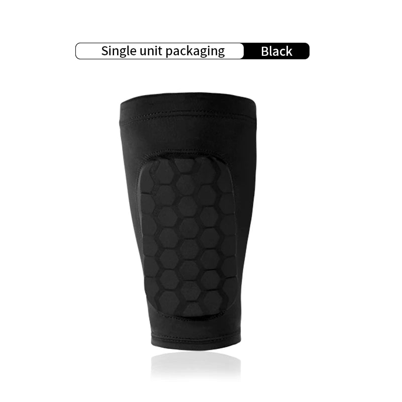 Black honeycomb shin guard for football training