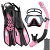 Premium 3-in-1 Snorkeling Set with Panoramic Mask, Dry Snorkel, and Adjustable Fins