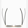 Classic square aviator sunglasses with black and gray frames shown against a white background.