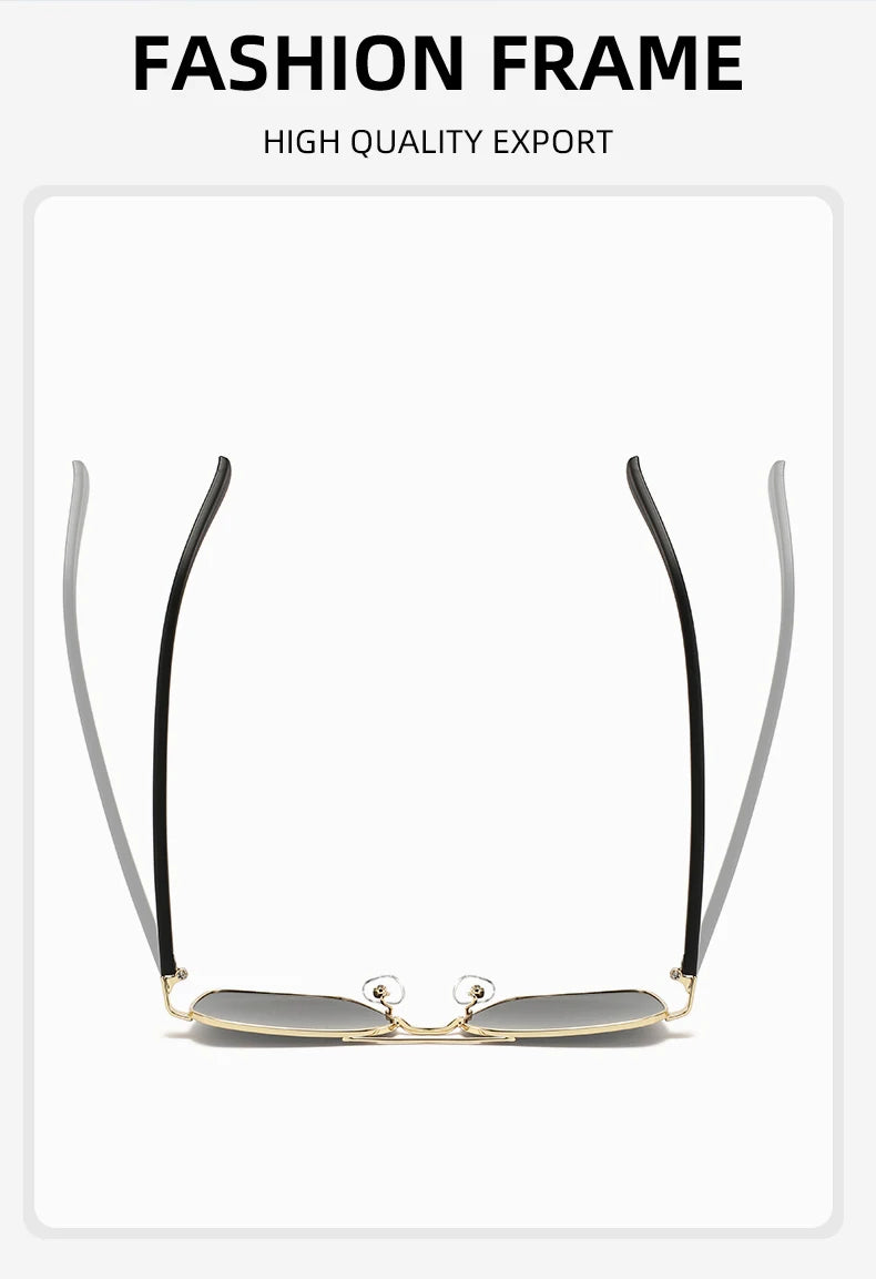 Classic square aviator sunglasses with black and gray frames shown against a white background.