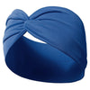 A royal blue fabric headband tied in a large bow, shown against a white background.