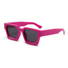 Pink retro square frame sunglasses with dark lenses