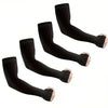 Black summer ice silk sun protection arm sleeves displayed in various rolls.