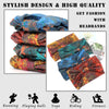A stack of colorful, patterned fabric headbands for fashion and fitness.