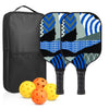 2-Piece Fiberglass Pickleball Paddle Set with 4 Balls for Beginners