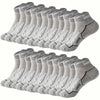 A pack of gray breathable men's athletic socks displayed in a row.