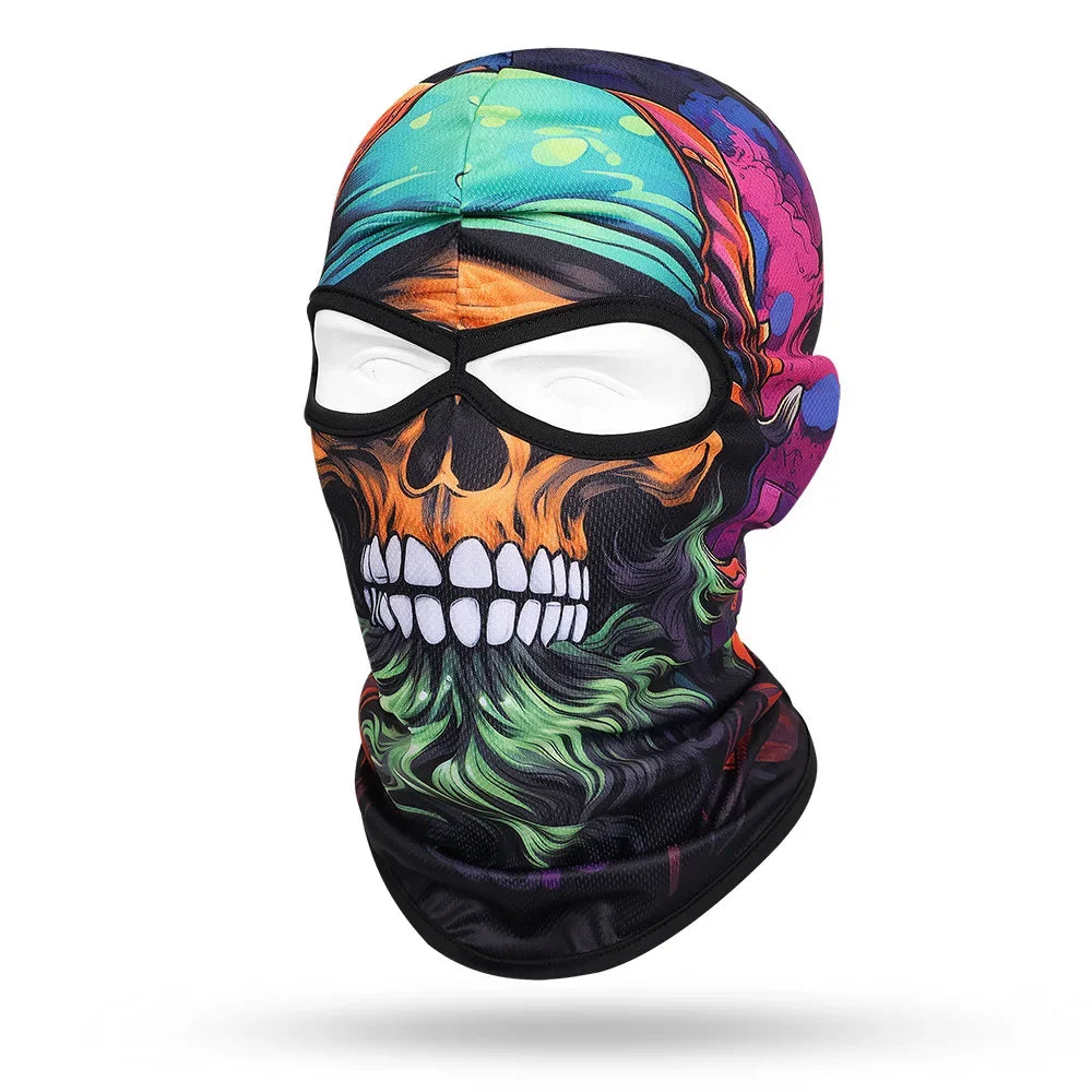 Skull Print Full Face Balaclava for Motorcycle & Outdoor Sports