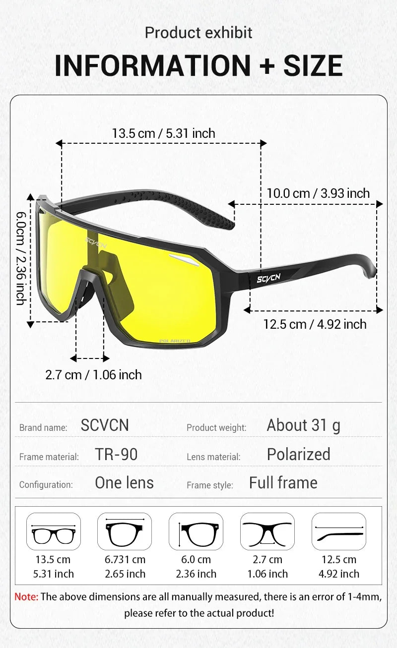 Oversized UV400 Sports Sunglasses for Men
