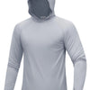 Helles graues Herrenlangarm-Hoodie mit Kapuze und teilweise Reißverschluss