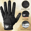 Schwarze gepolsterte Football-Linemen-Handschuhe mit Details an atmungsaktivem Stoff, einfachem Tragekomfort und weichem Wild