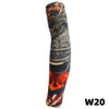 Manche de tatouage en tricot étiré noir et orange pour décoration de bras