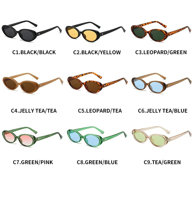 Retro Oval Sunglasses with UV400 Protection