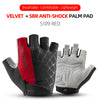 Red velvet and SBR anti-shock palm pad cycling gloves for MTB and sports