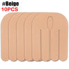 A set of ten beige kinesiology tapes for sports recovery.