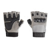 A pair of gray tactical gloves with black accents shown from the palm side.