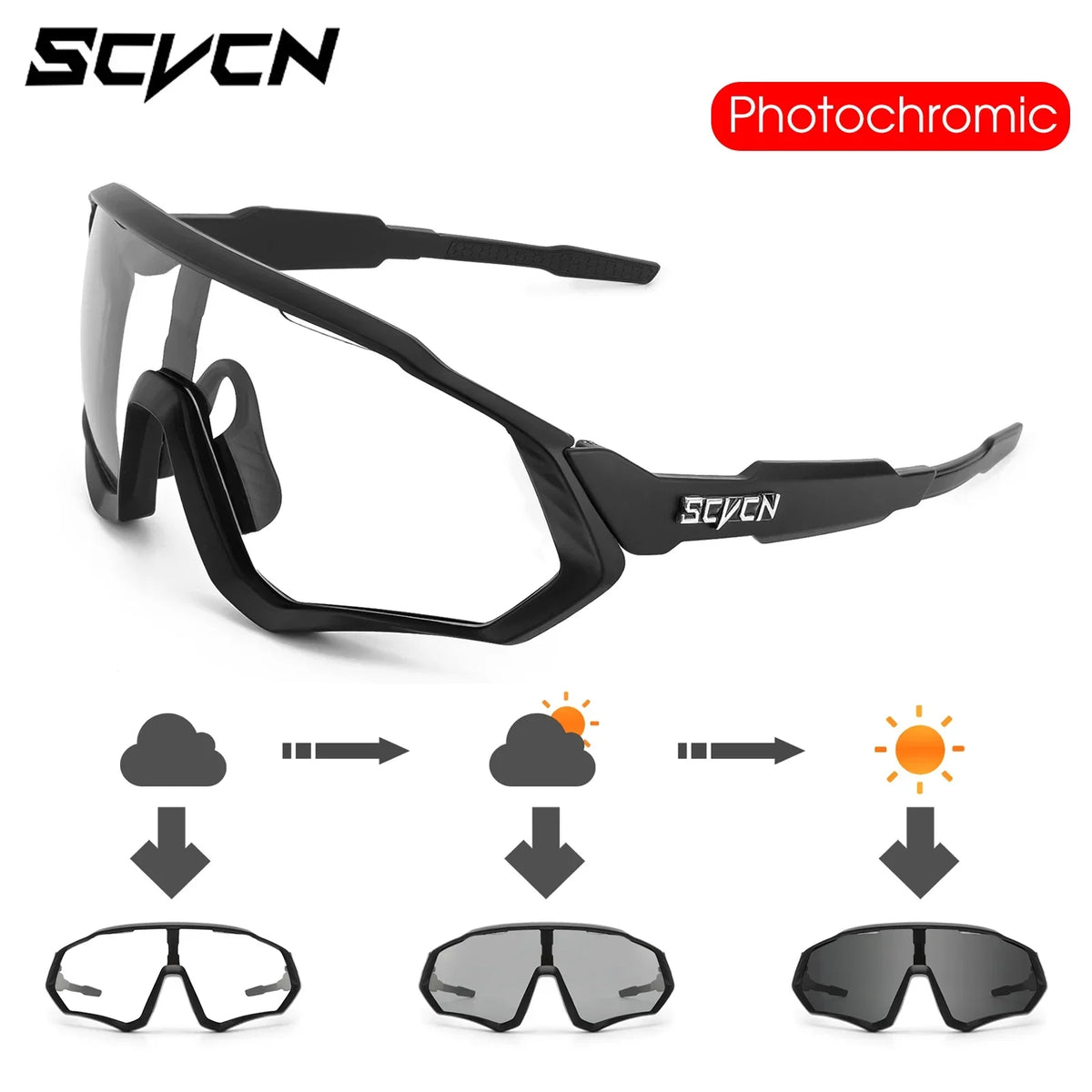Photochromic Cycling Sunglasses with UV400 Protection